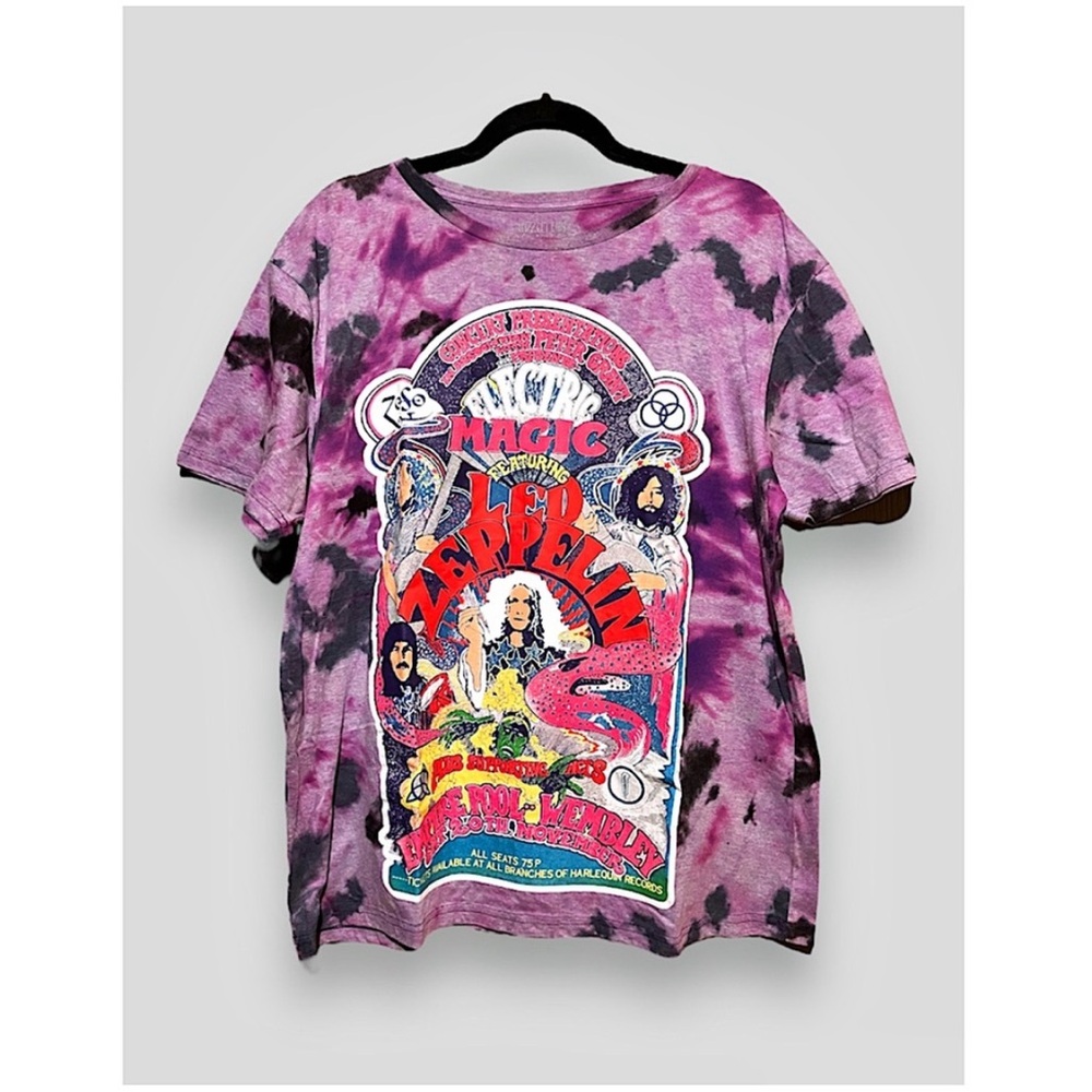 LED ZEPPELIN | CUSTOM REVERSE TIE DYE GRAPHIC BAND TEE